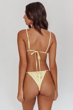 Sovereign High Cut String Bikini Bottom With Bow Butter