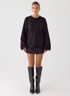 Jack Oversized Knit Sweater - Black
