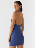 Ask You Twice Mini Dress - Washed Navy