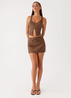 West District PU Top - Brown