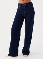 Back Again Straight Leg Denim Jeans - Blue