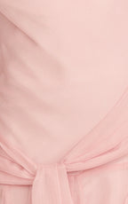 Idris Maxi Dress - Cowl Neck Draped Sash Godet Dress in Soft Pink