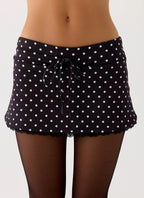 Get No Sleep Mini Skort - Black Polkadot