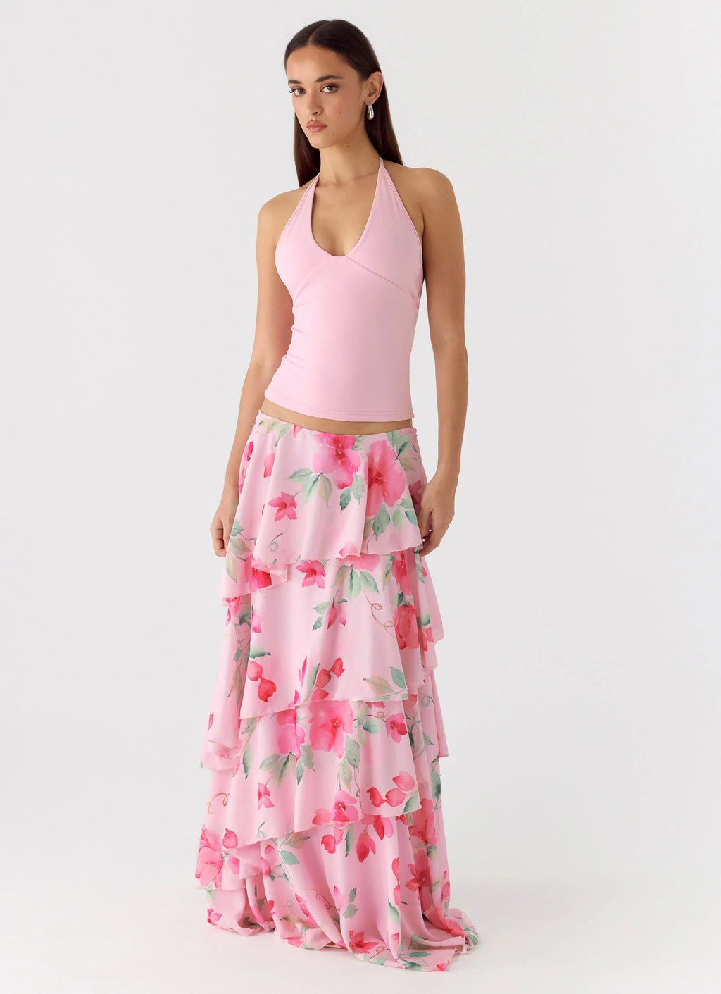 Roll Out Halter Top - Petal Pink