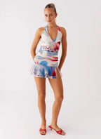 Starlit Night Mini Dress - Deep Sea Bloom