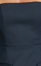 Garrett Mini Dress - Square Neck Fit And Flare Dress in Navy
