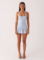 Georgina Denim Mini Dress - Light Blue