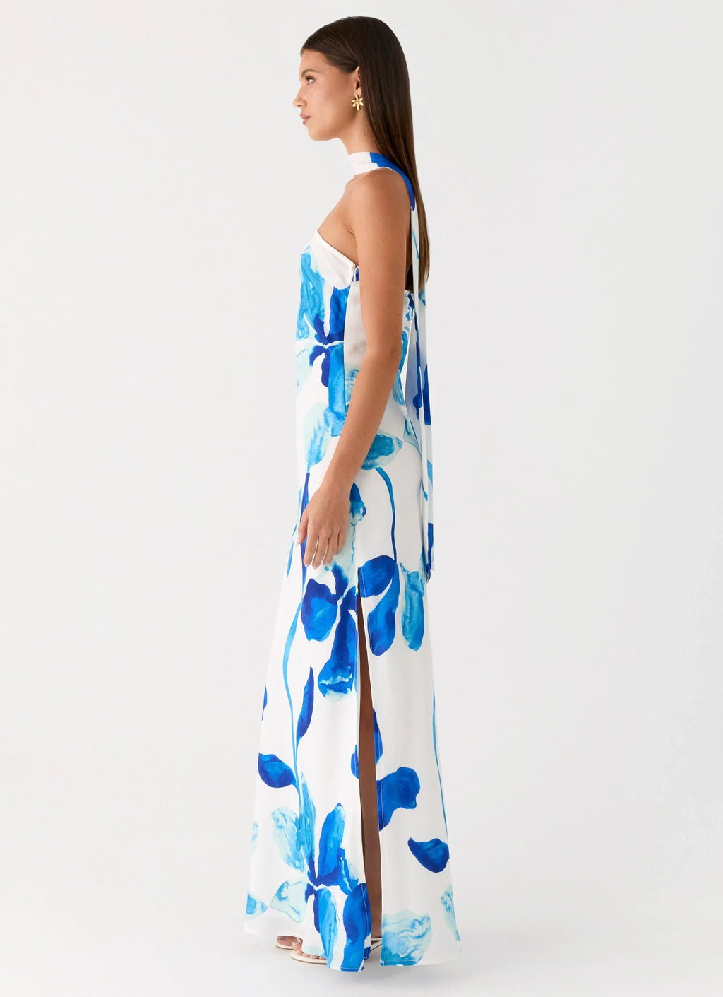 Ashelle Chiffon Maxi Dress - Cerulean Bloom