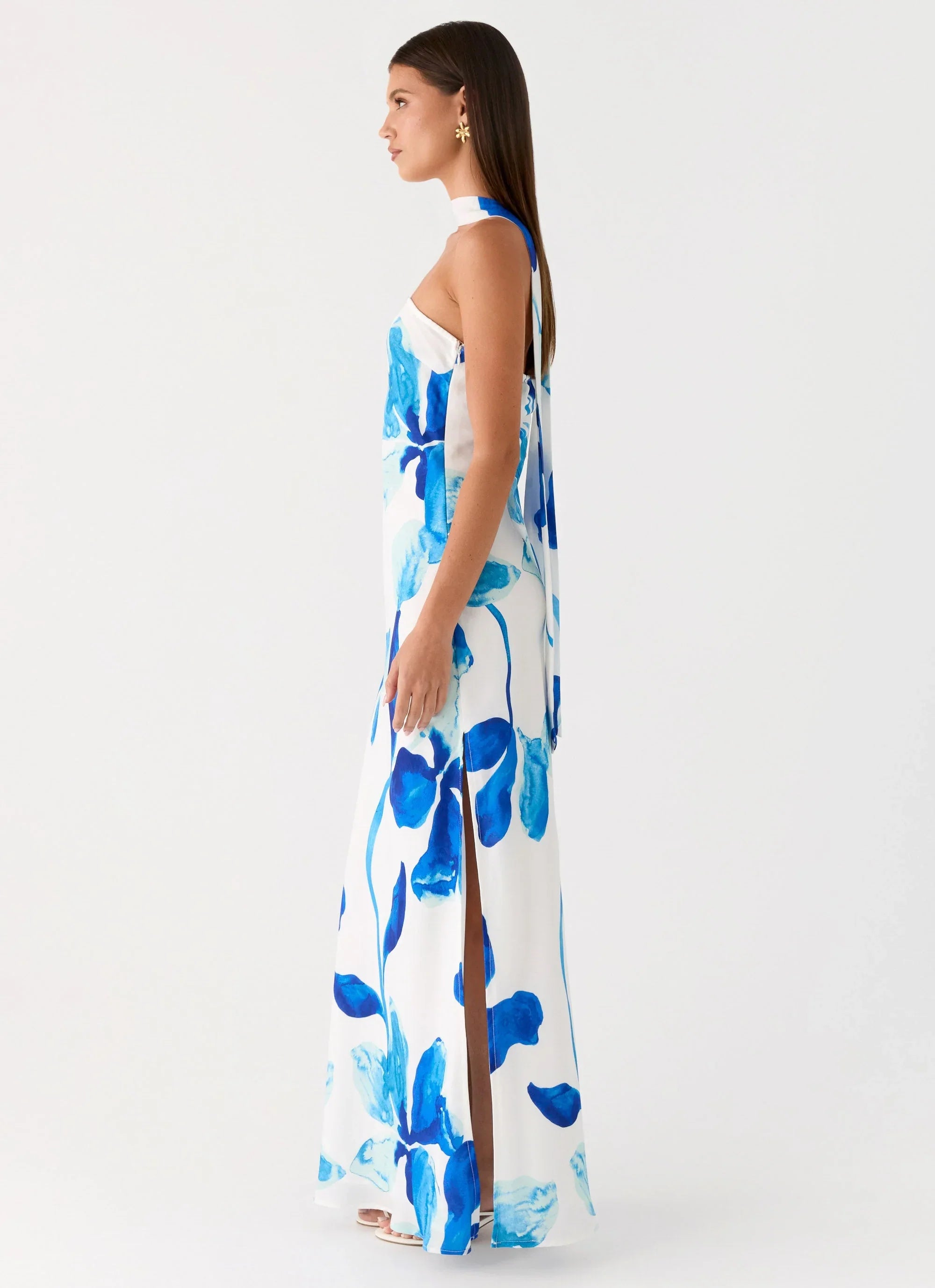 Ashelle Chiffon Maxi Dress - Cerulean Bloom