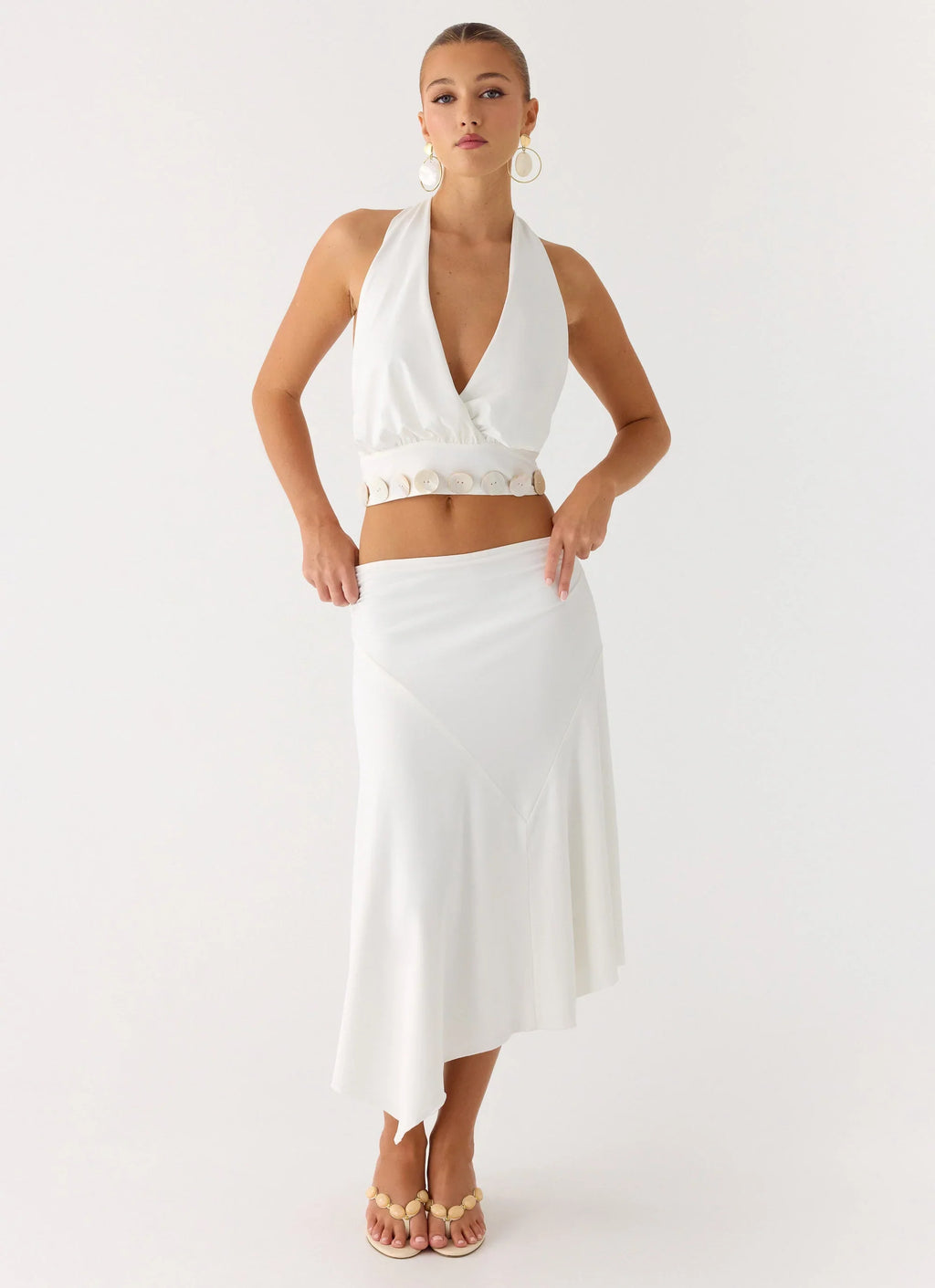 Ignite It Midi Skirt - White