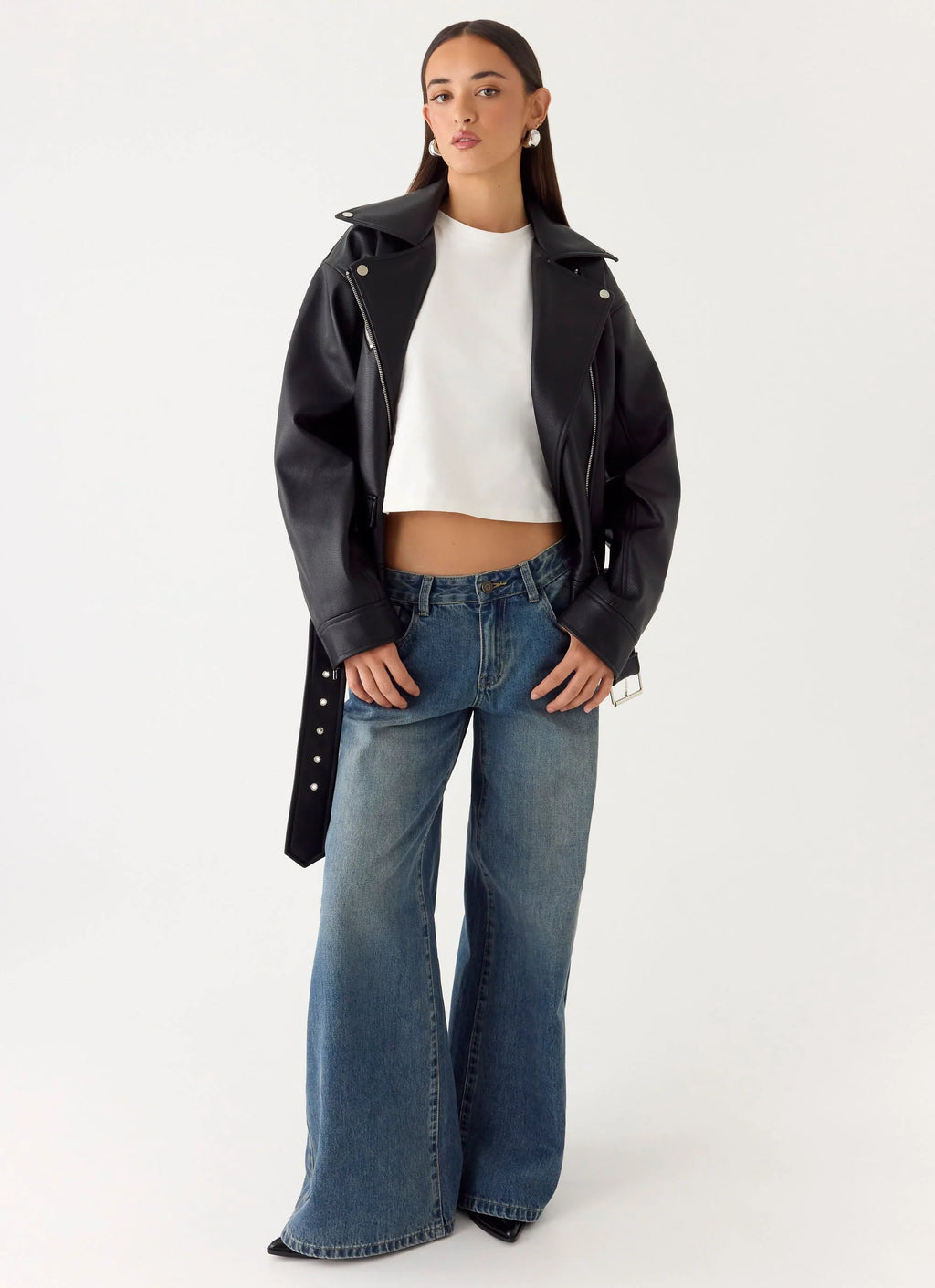Ethan PU Biker Jacker - Black