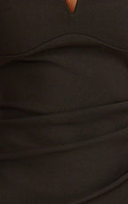 Thelma Maxi Dress - Square Neck Bodycon Dress in Black