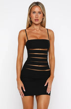 He Won't Hear This Mini Dress Black