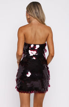 Disco Darling Sequin Mini Dress Plum