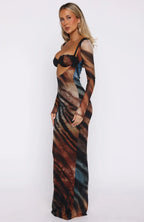 Let Me Think Long Sleeve Maxi Dress Opal Surge