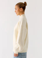 Davy Knit Zip Jacket - Ivory