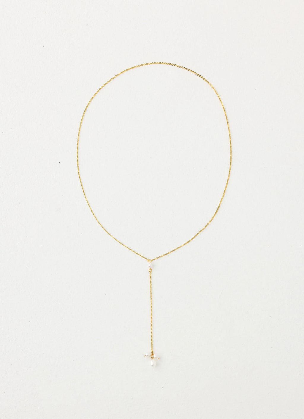Silhouette Pearl Necklace - Gold