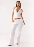 Josephina Linen Pant - White