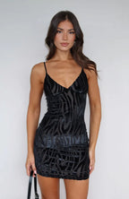 Next In Line Mini Dress Black