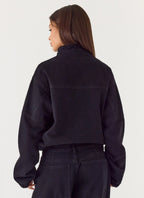 Waylon Denim Bomber Jacket - Black