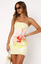 Make Up My Mind Sequin Mini Dress Canary Orchid