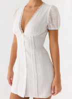 Sweet Lullaby Mini Dress - White