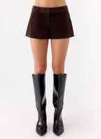 Jeremy Faux Suede Shorts - Chocolate