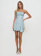 Bluebird jacquard mini dress blue
