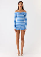 Lay Back Knit Shorts - Cerulean