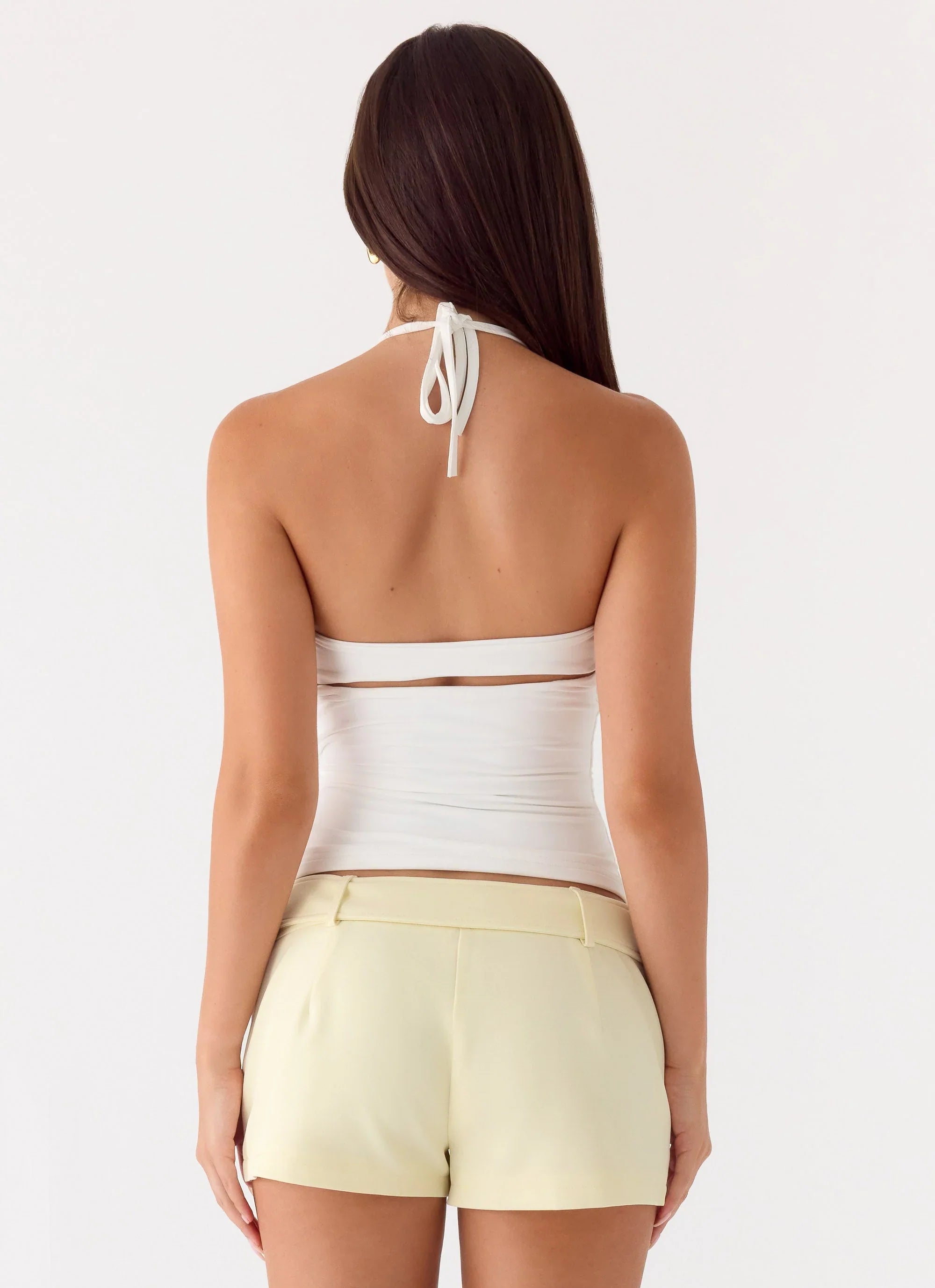 Favourite Moment Belt Mini Shorts - Pale Yellow