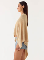 Zaire Infinity Multiway Knit Cape - Shimmer Gold