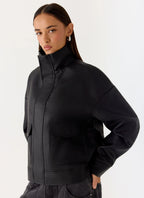 James PU Bomber Jacker - Black