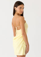Keanu Cupro Mini Dress - Yellow