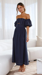 Claira Midi Dress - Navy