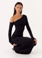Jordana Twist Maxi Dress - Black