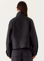 James PU Bomber Jacker - Black