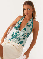 Lets Pretend Halterneck Top - Cloud Nine Floral