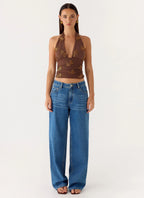 Malachi Beaded Top - Chocolate