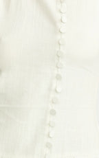 Cortez Mini Dress - High Neck Button Down Dress in White