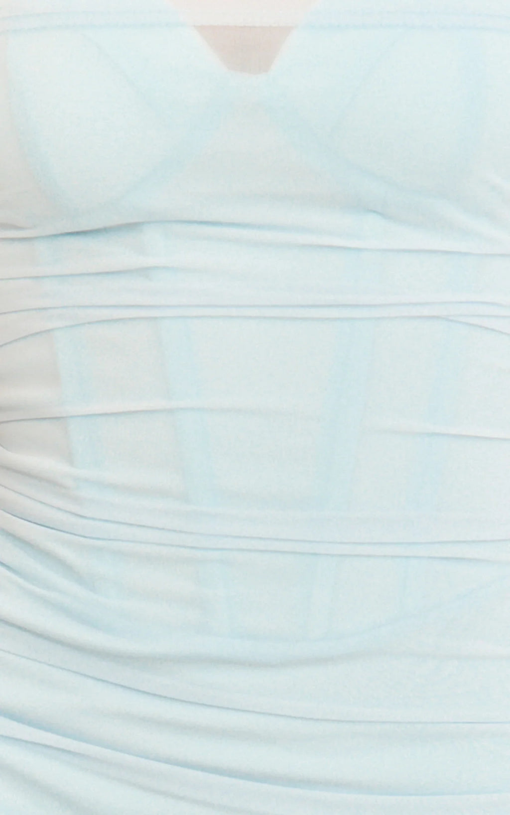 Helda Mini Dress - Corset Bodice Sheer Overlay Bodycon Dress in Soft Blue