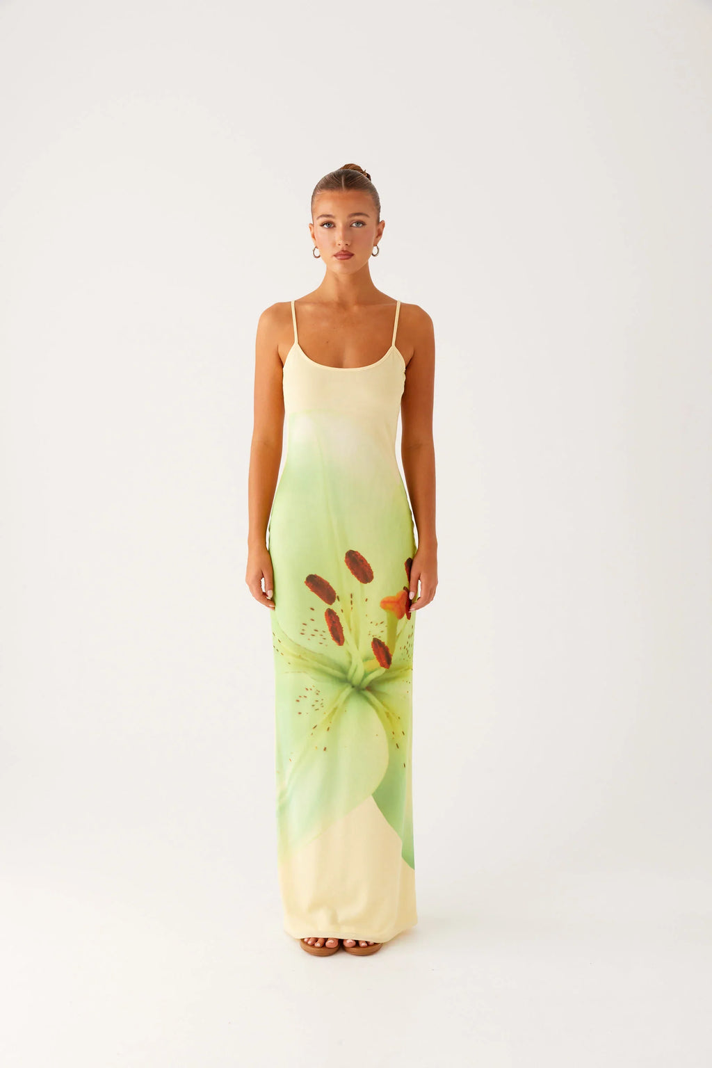 Bad News Mesh Maxi Dress - Yellow Lily