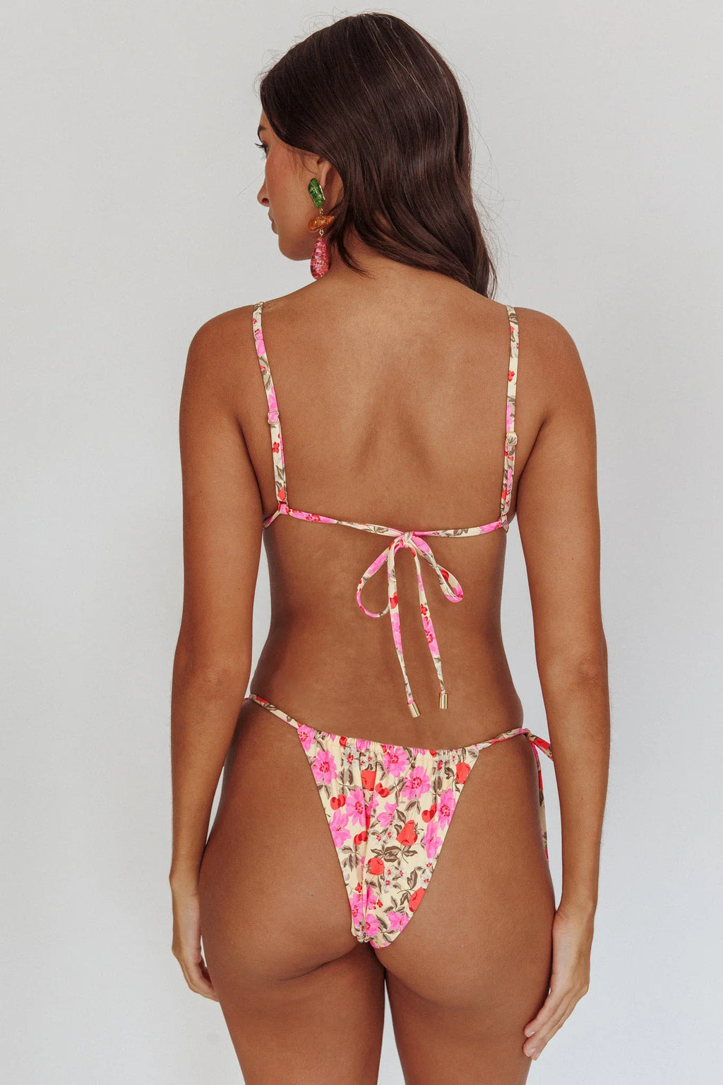 Sovereign High Cut String Bikini Bottom Yellow Floral
