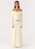 Like A Flower Maxi Skirt - Lemon Yellow