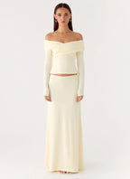 Like A Flower Maxi Skirt - Lemon Yellow