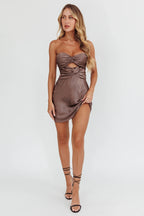 Good Impression Double Twist Mini Dress Charcoal