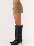 Jeremy Faux Suede Shorts - Taupe