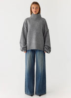 Roux Knit Sweater - Grey