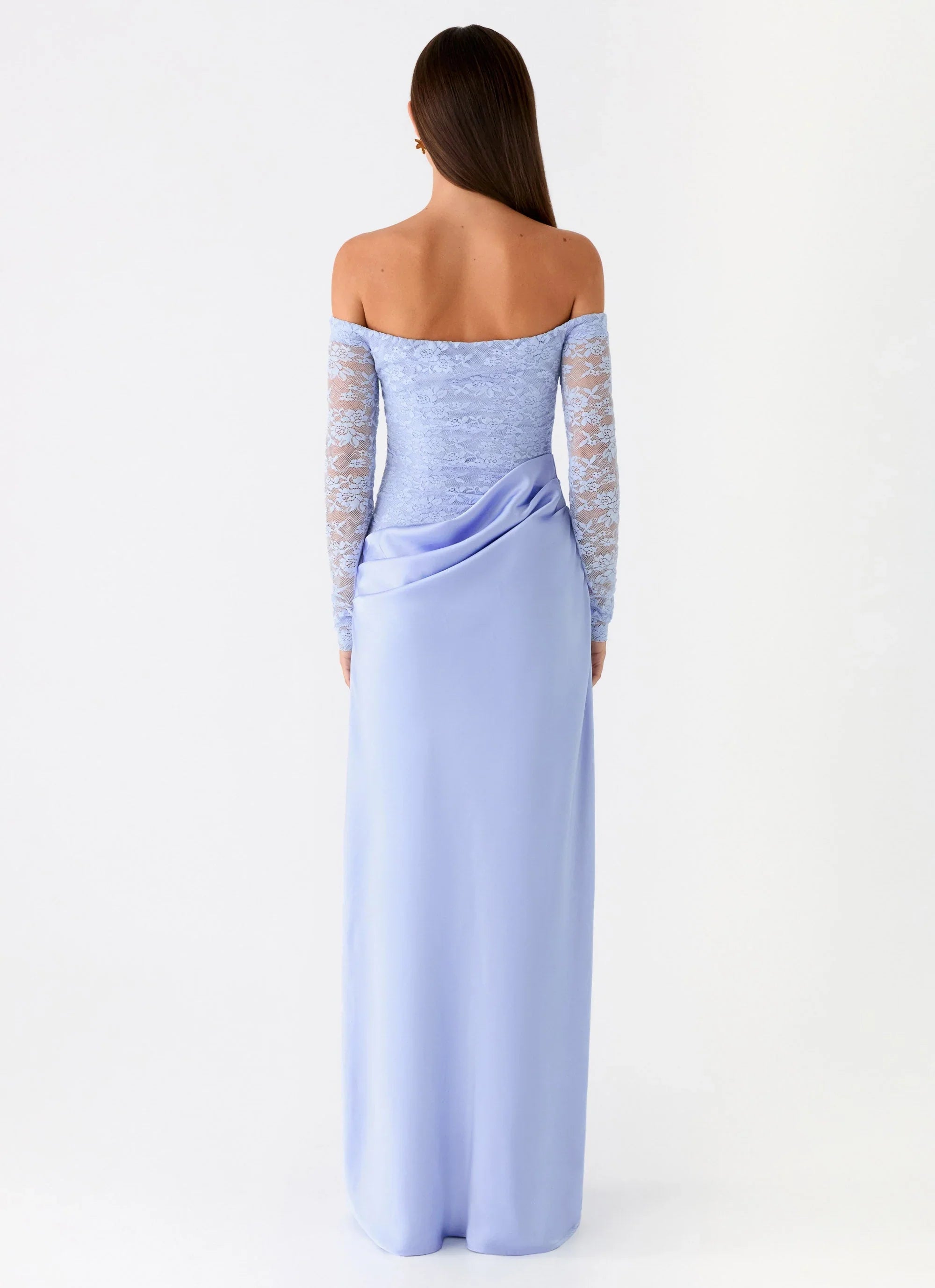 Burke Off Shoulder Maxi Dress - Blue