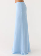 Star Girl Chiffon Maxi Skirt - Blue