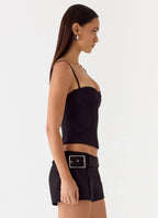 Tayana Corset Top - Black